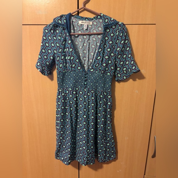 Urban Outfitters Blue Retro Style Patterned Dress - Picture 2 of 7